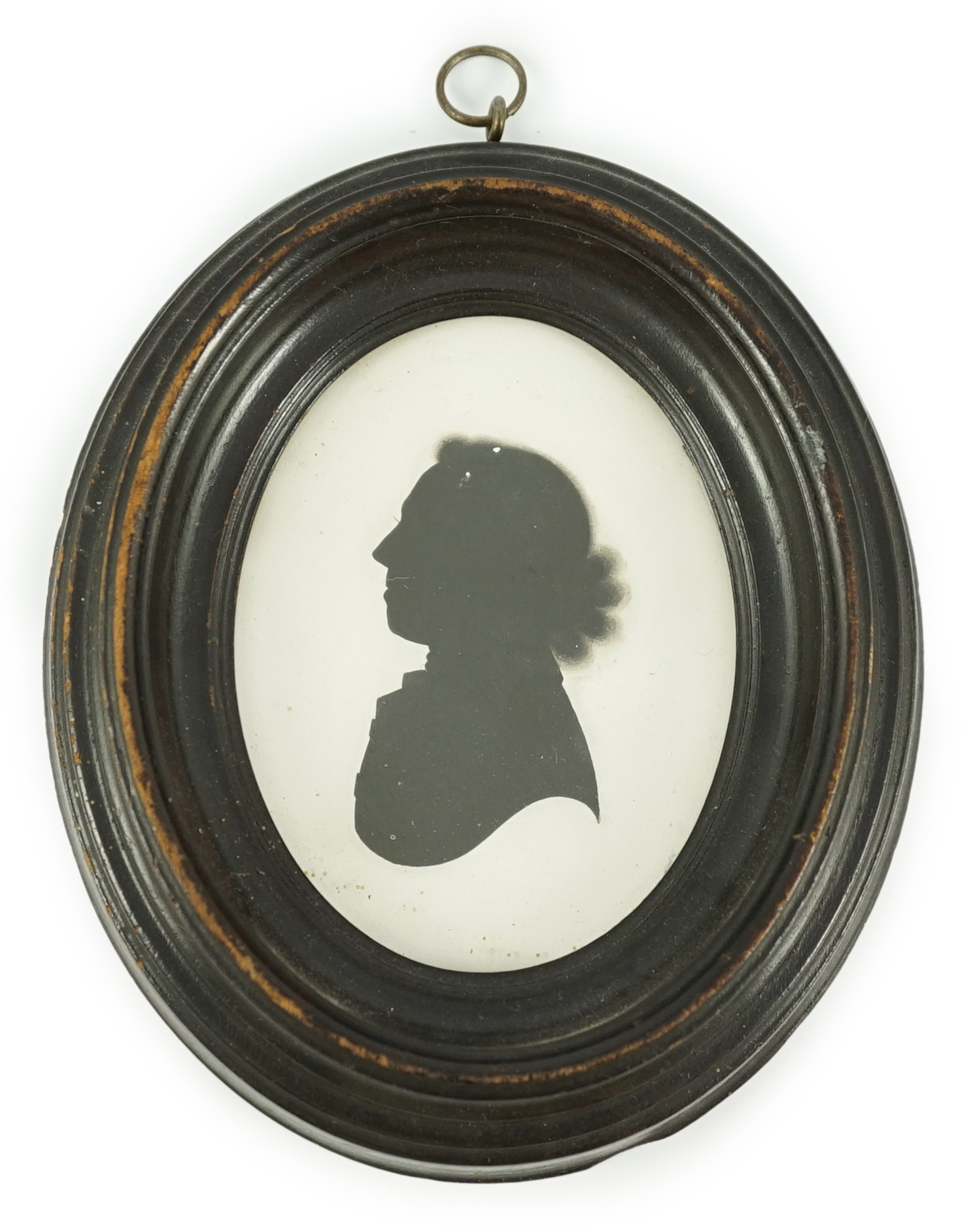 John Miers (1756-1821), Silhouette of 'Lord John Bauff', painted plaster, 8.5 x 6.5cm.